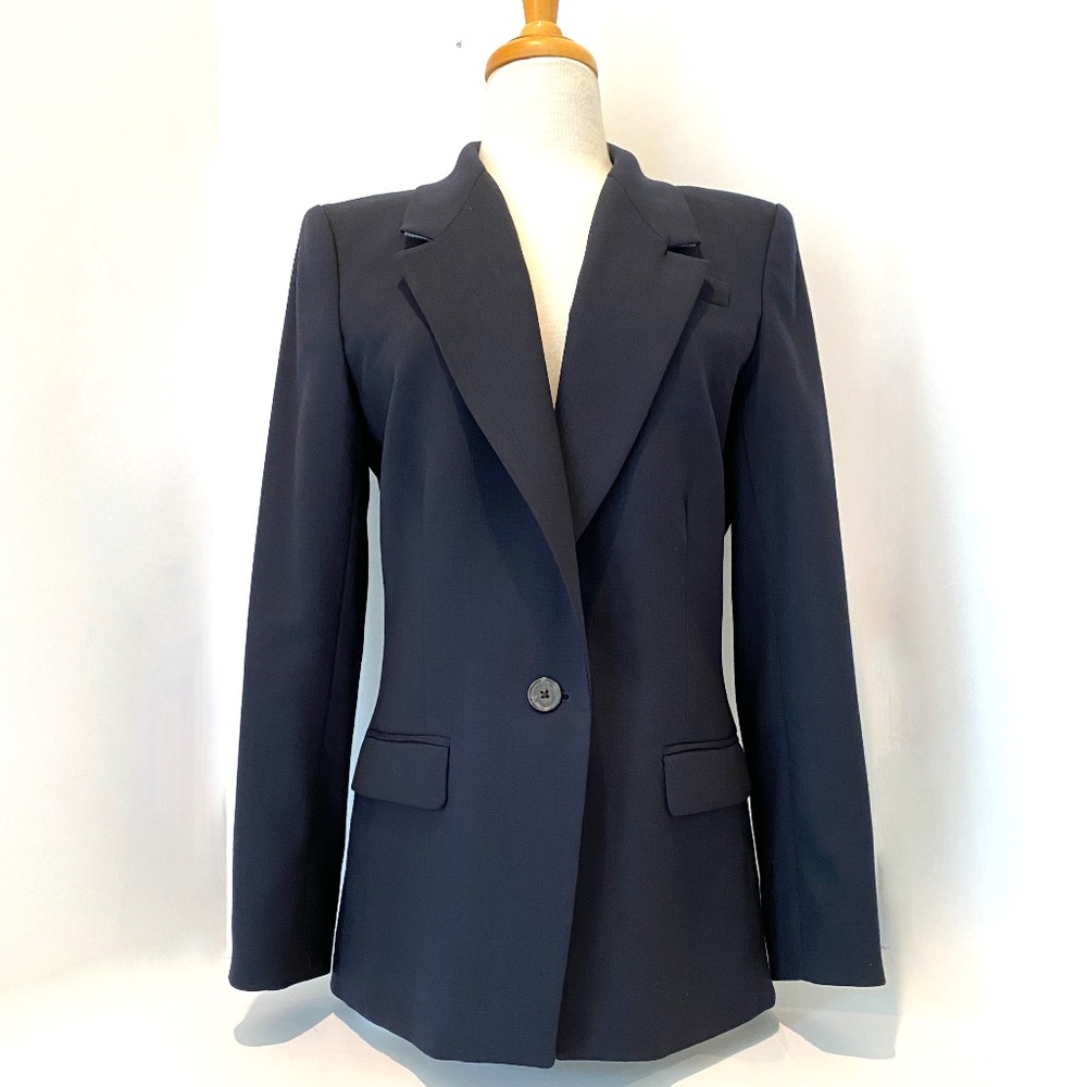 J. CREW Women's Italian Willa Blazer Navy Blue Size 8 ~ Excellent Condition!